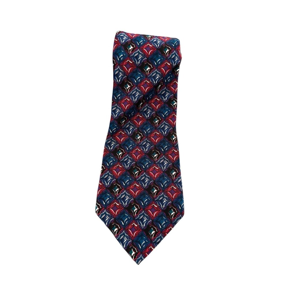 Cristian Dior‎ Silk Tie red  geometrick    good quality and print good condition